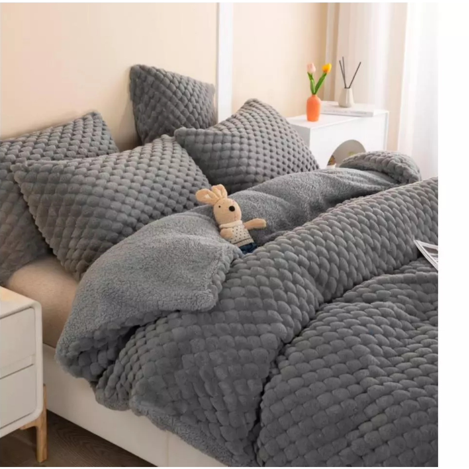 Coberdrom Casal Queen Premium Pelo de Coelho Dupla Face Sherpa 2,20m x 2,40m