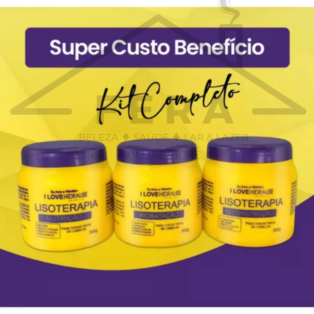 Cronograma Capilar Lisoterapia Tratamento 300g - 3 Máscaras Hidratação, Nutrição e Reconstrução em Oferta na Shopee