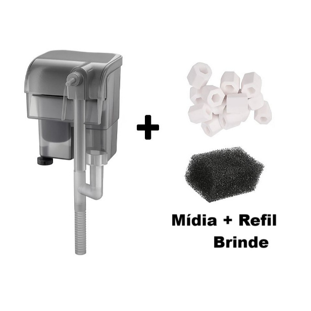 HF-200 Xp-06 Filtro Externo hang-on 250l/h p/ aquários de até 40L - 110v/220v