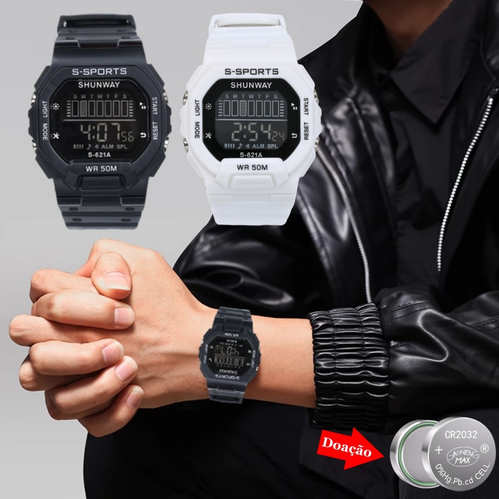 Relógio Masculino Original Relogio Digital Multifuncional À Prova D Água Para Unissex em Oferta na Shopee
