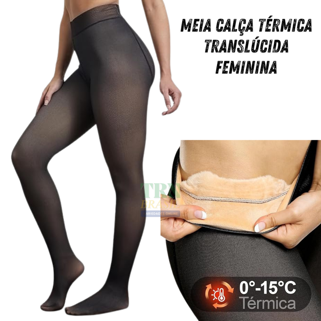 Meia Calça Peluciada Marrom - Comprar com Melhor Preço em Lingerie e Roupa Íntima