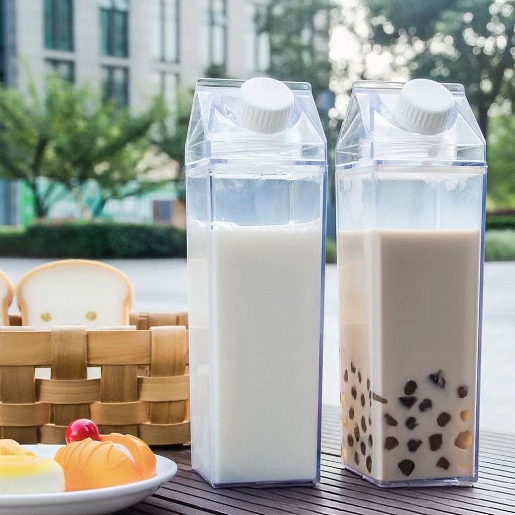 Garrafa De Acrílico Transparente Caixa Leite Suco Bebidas Portátil Geladeira em Oferta na Shopee