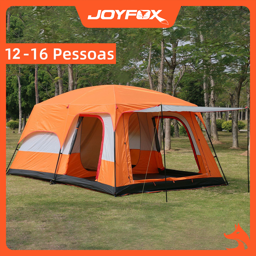 Barraca Grande JOYFOX Barraca Camping Acampamento 12 -16 Pessoas Varanda 420*305*200cm em Oferta na Shopee