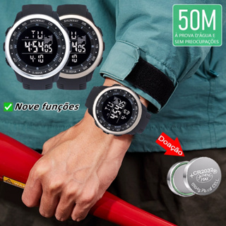 Relógio Masculino Digital De Pulso À Prova D 'Água Eletrônico Esportivo Luminoso Multifuncional em Oferta na Shopee