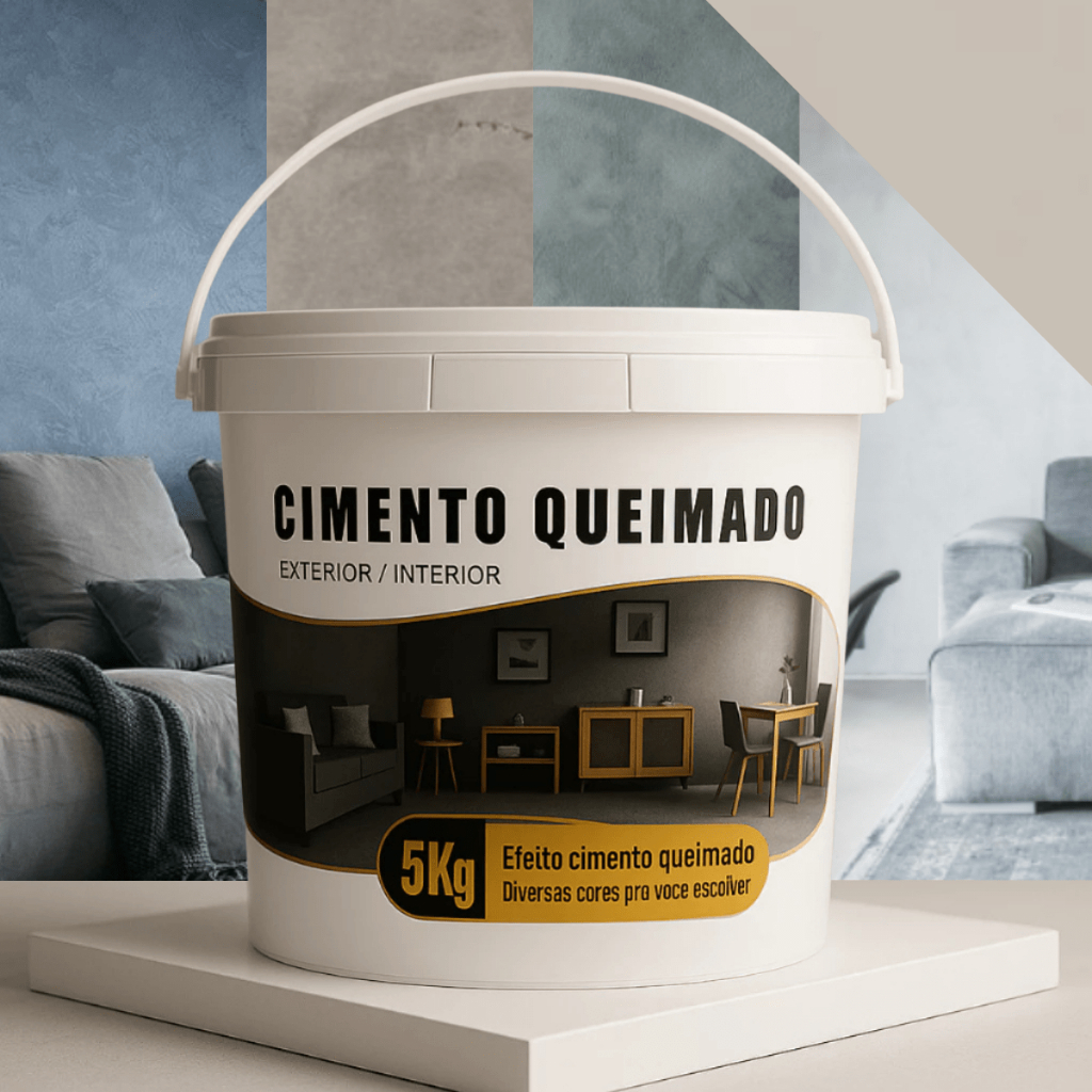 Cimento Queimado 5kg Acabamento Direto da Fabrica Fácil Aplicação Paredes Interna e Extern...