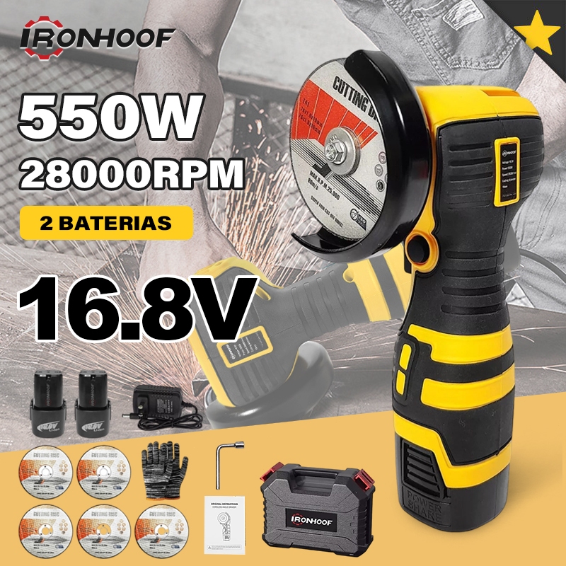 Esmerilhadeira Lixadeira Angular 16.8V Portátil 75mm 2 Bateria Brushless em Oferta na Shopee