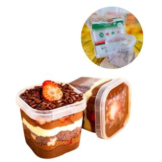 Embalagem Para Bolo De Pote 10~50 QUADRADO C/ LACRE 220 ML - PLASTILANIA em Oferta na Shopee