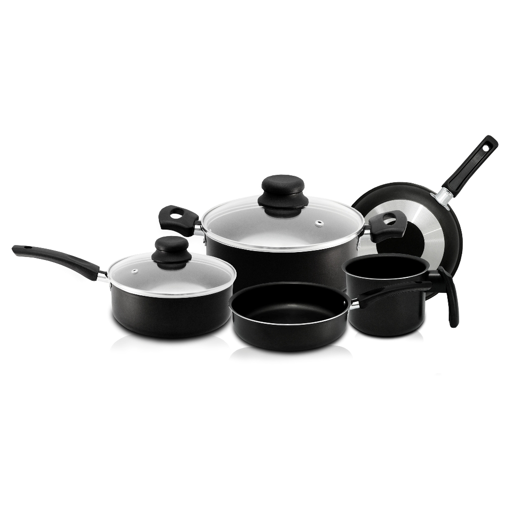 Jogo De Panelas Preto Teflon Antiaderente 5 Peças