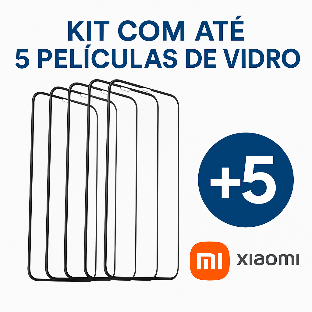 KIT Película De Vidro 3D Temperado Tela Xiaomi Redmi Poco Para Celular Com Kit Limpeza