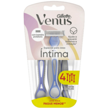 Gillette Venus Íntima Aparelho de Depilação Feminina Descartável com 4 UNI em Oferta na Shopee