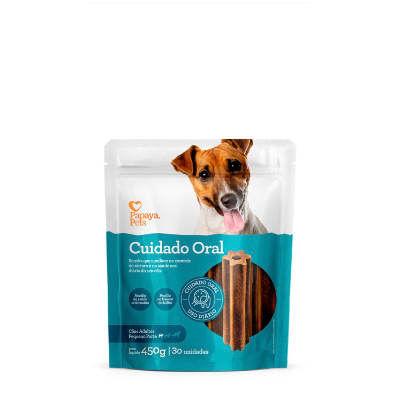 Snack Papaya Pets Cuidado Oral para Cães Adultos de Porte Pequeno
