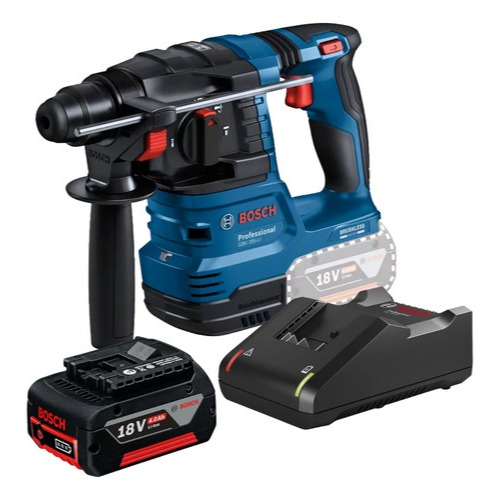 Martelete Rompedor Bosch GBH 185-LI a Bateria 18V com Bateria 4Ah e Carregador Bivolt | Brushless Sem Fio Profissional - Home & Living