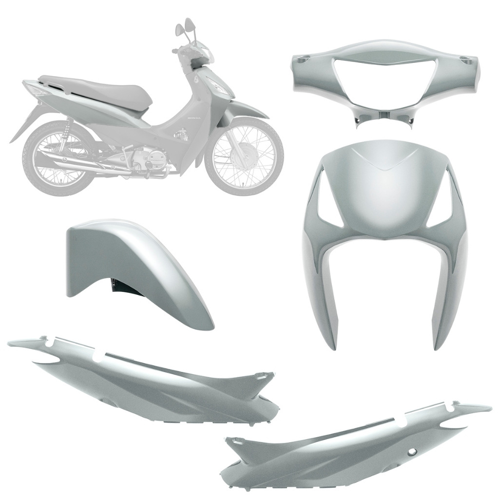 Kit Carenagem 4 Peças compatível Moto Honda Biz 125 KS ES 2010 Pro Tork Todas As Cores NF Original