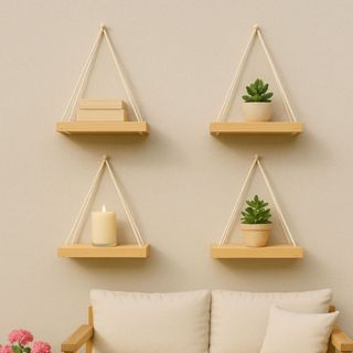 Kit Prateleira Decorativa suspensa Suporte Para plantas Mini Suculenta plantas Artificiais em Oferta na Shopee