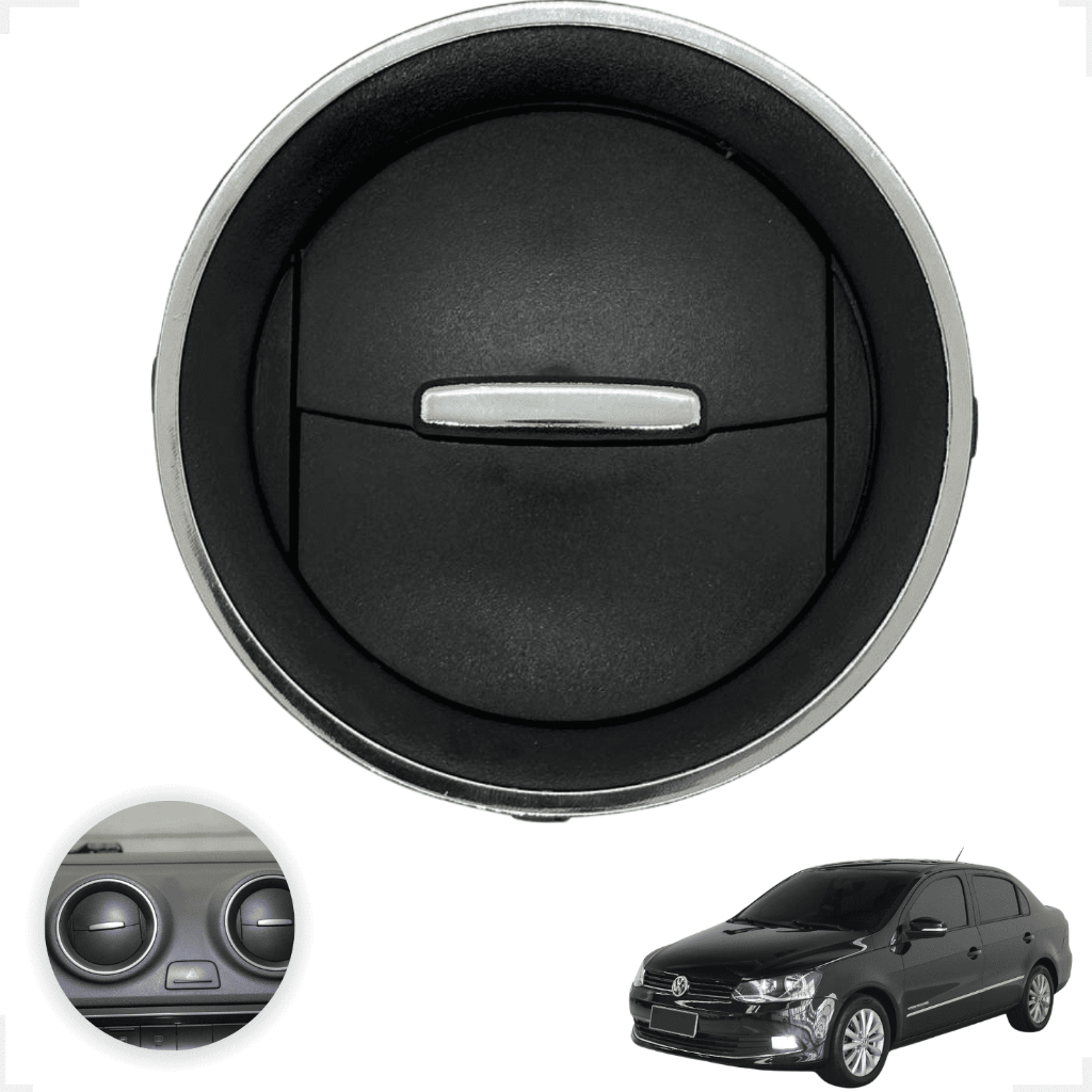 Difusor Saída De Ar Tela Grade Painel Gol/ Voyage/ Saveiro G4 G5 G6 Unidade (aro) Cromado Prata