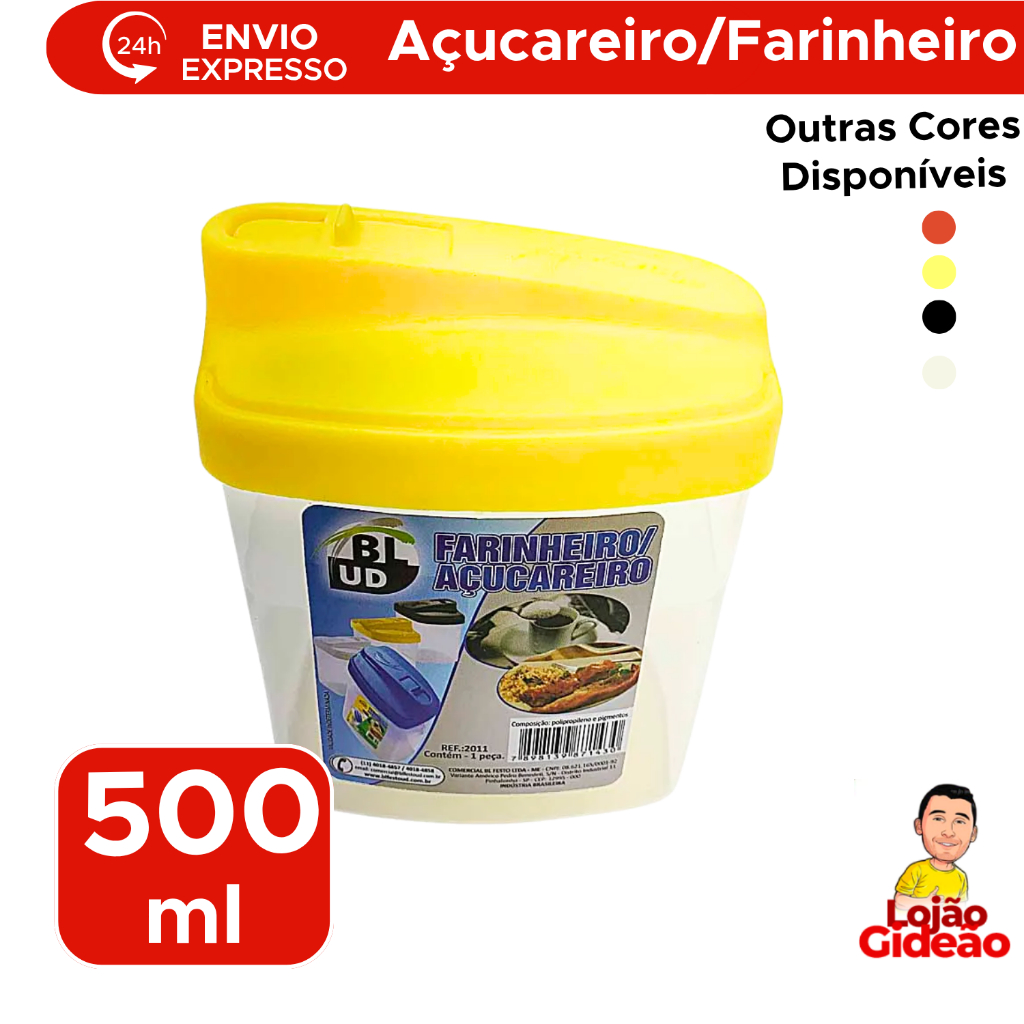 Pote Farinheiro E Açucareiro Porta Farinha Porta Açucar Mantimentos Para Cozinha