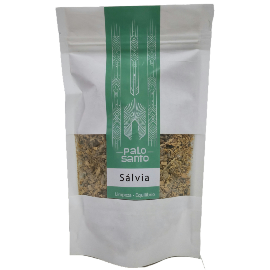 Palo Santo Ralado com Sálvia Sagrada 50g Incenso Meditação Equilíbrio Limpeza Espiritual Energética