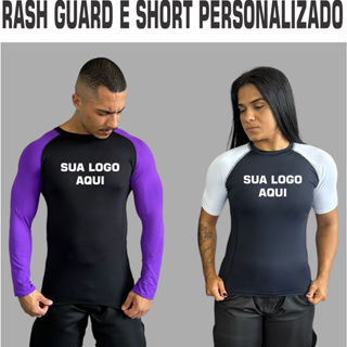 RASH GUARD E SHORT PERSONALIZADO - PP P M G GG G1 G2 G3 em Oferta na Shopee