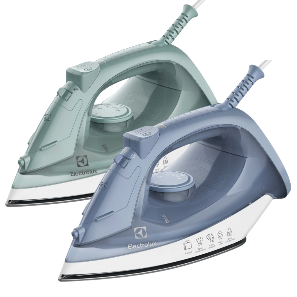 Imagem Ferro de Passar a Seco e Vapor Electrolux ESI10/ESI11 Efficient Base Antiaderente Vapor Vertical