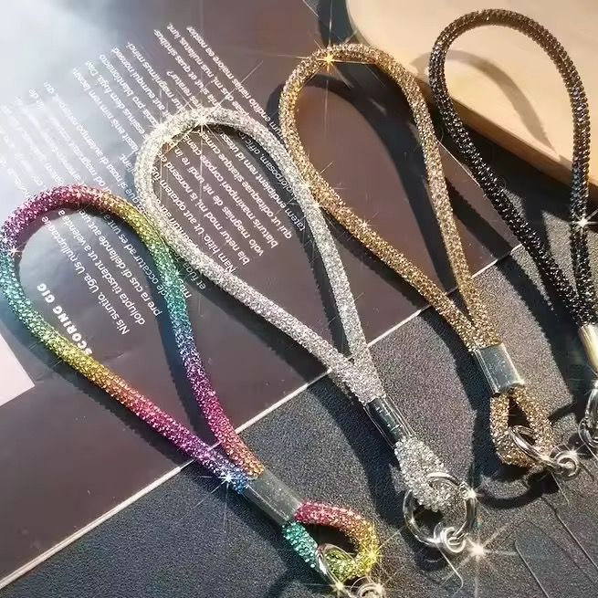 Cordão De Pulso Luxo Brilhante   Para Celular Resistente Com Adaptador Transparente 17 CM em Oferta na Shopee