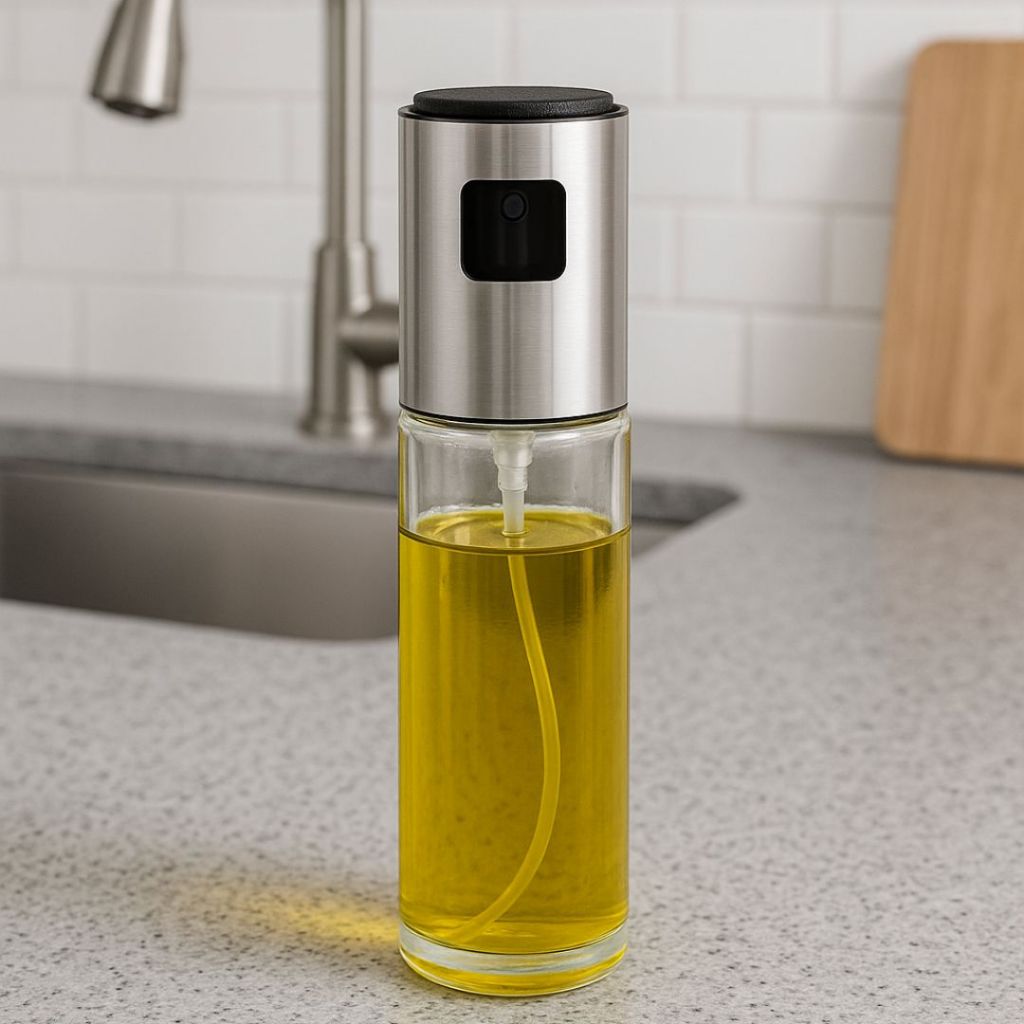 Borrifador Spray de Azeite e Vinagre Inox Vidro 1 UNIDADE -Vencedor