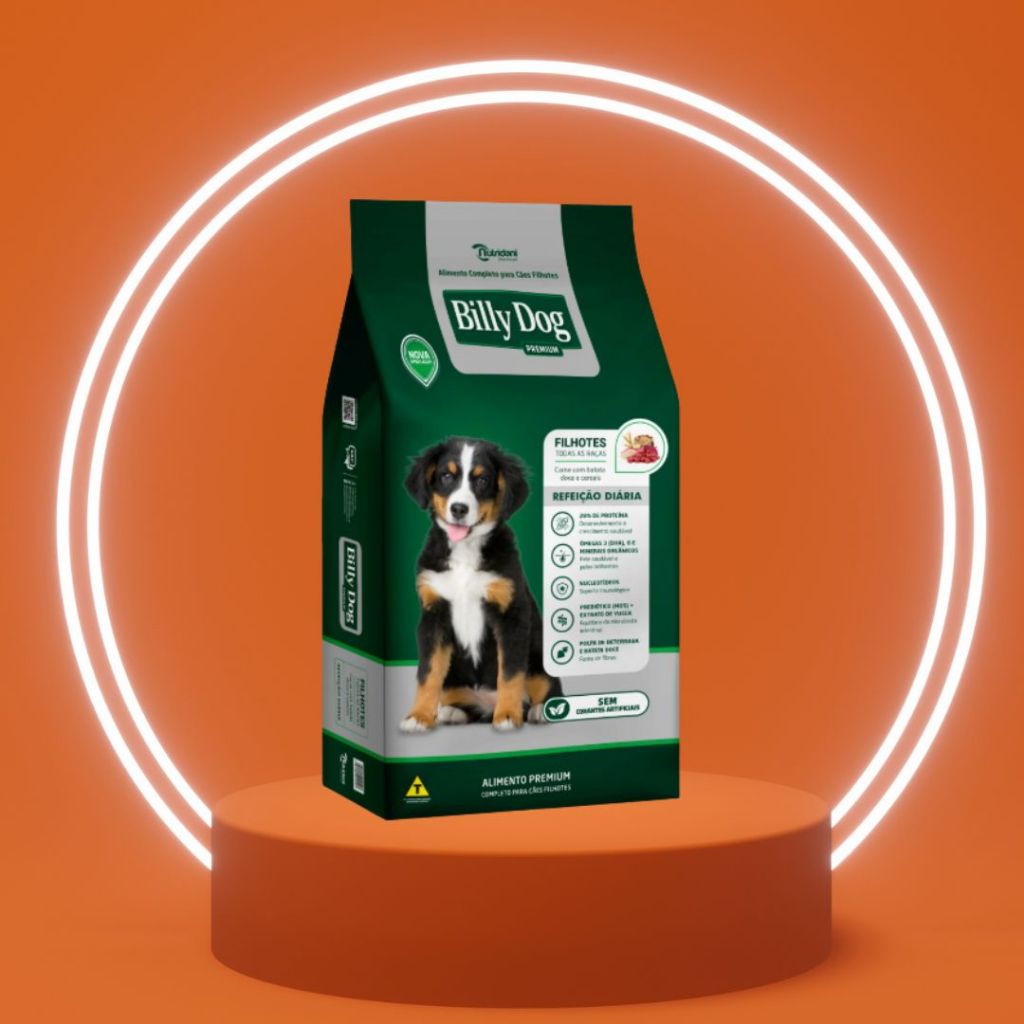 BILLY DOG RAÇÃO REFEIÇÃO DIÁRIA PARA CÃES FILHOTES - SABOR E SAÚDE | 1kg