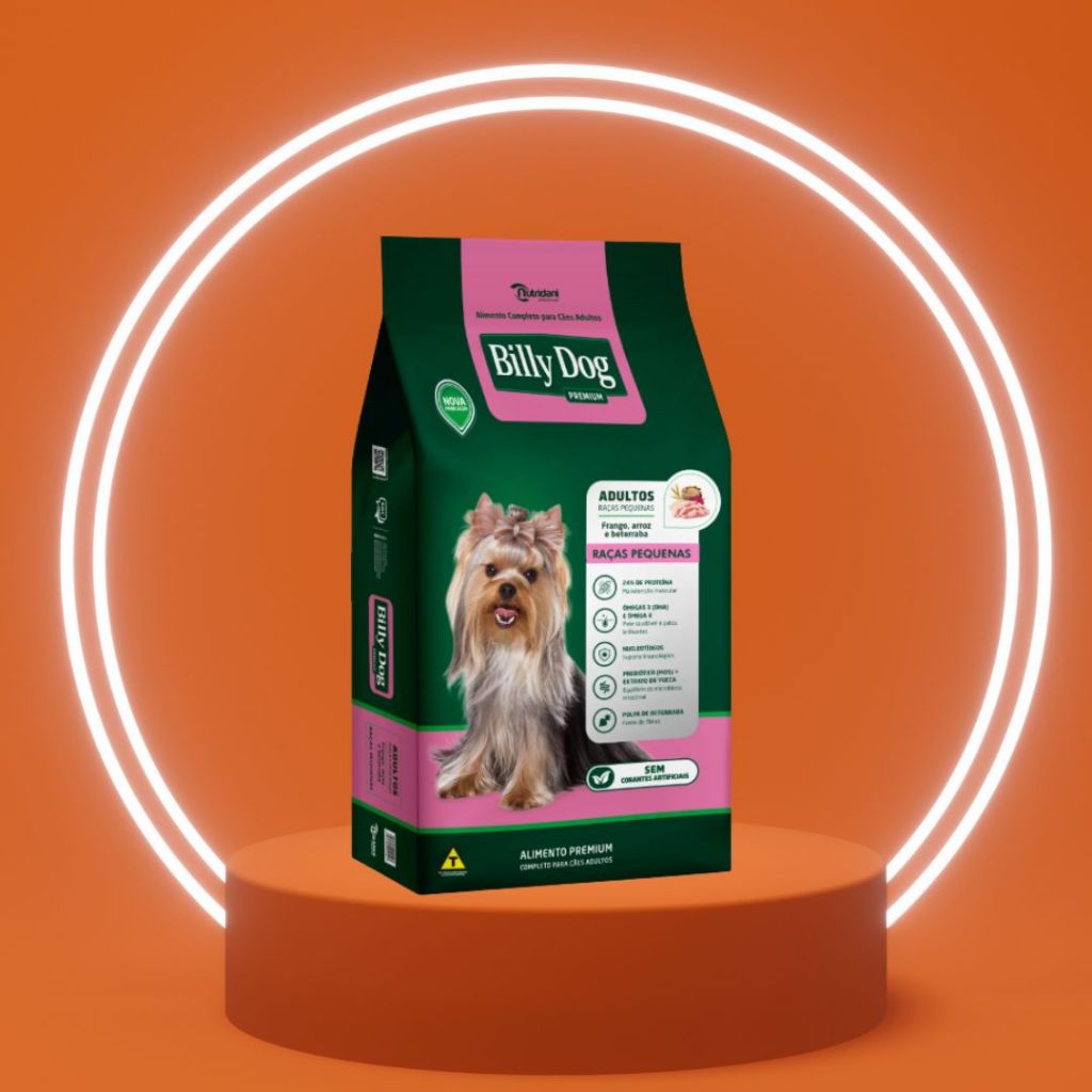BILLY DOG RAÇÃO RAÇAS PEQUENAS PARA CÃES ADULTOS - SABOR E SAÚDE | 1kg