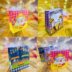 10~50 SACOLAS JUNINA 17,5 X 8,5 X 21,5 (LC) - FESTA JUNINA (CHOCO)