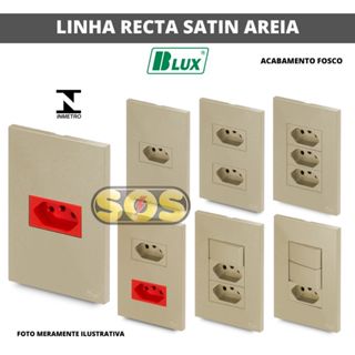 CONJUNTOS AREIA FOSCO RECTA SATIN BLUX TOMADAS 10A, 20A,  INTERRUPTORES, Rj45 OU Rj11 4X2, 4X4 em Oferta na Shopee