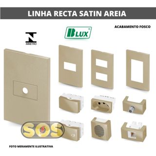 PLACAS, TOMADAS 10A, 20A,  INTERRUPTOR, PLACA TAMPA CEGA OU RJ45 RECTA SATIN AREIA BLUX 4X2, 4X4 em Oferta na Shopee