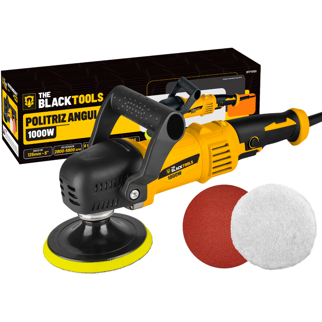 Politriz Lixadeira Automotiva Angular Profissional 5 Polegadas 1000w The Black Tools em Oferta na Shopee