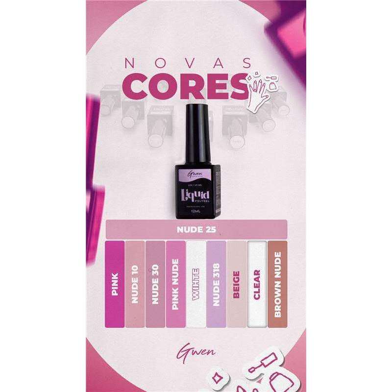 Liquid Polygel Led Uv Gel Manutenção Unhas Fibra Manicure Gwen