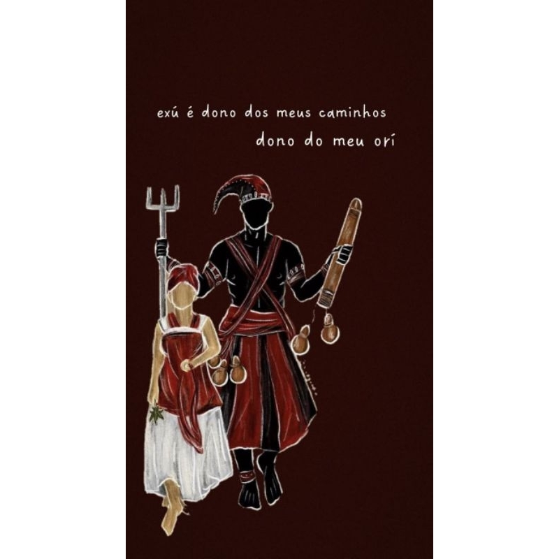 Quadro Decorativo EXU é dono dos meus caminhos, dono do meu Ori