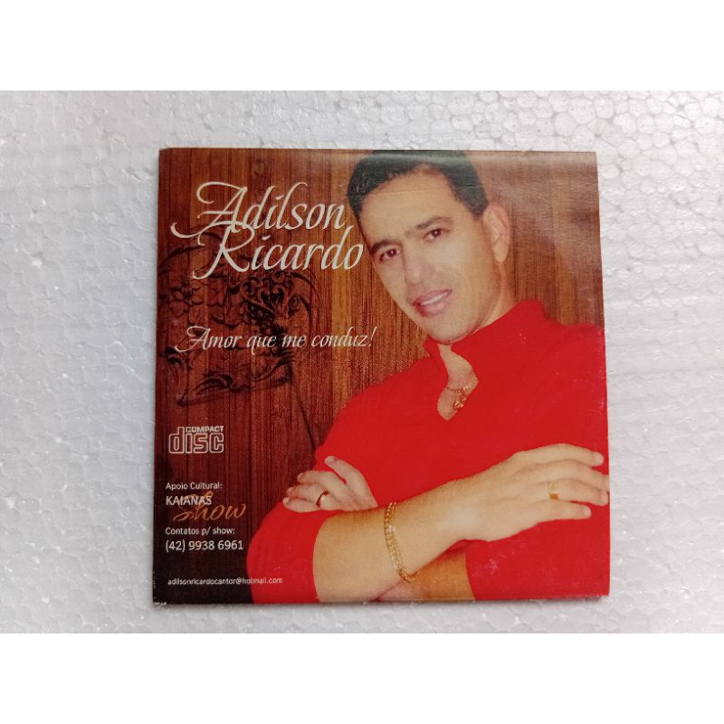 CD Adilson Ricardo amor que me conduzir ótimo estado mídia e capa autografado