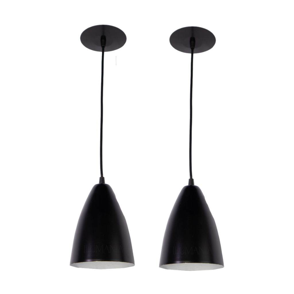 Pendentes Moderno Vegas Kit2 Preto/Branco Cabo 1m Lustre Decorativo Casa Cozinha Sala Jantar Externo em Oferta na Shopee
