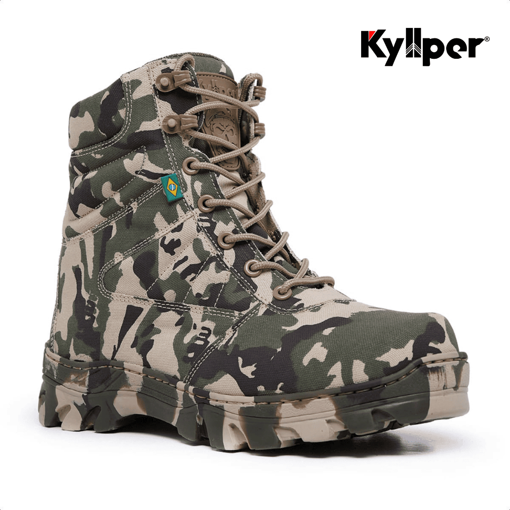 Coturno Militar Arizona Camuflado Tático Anti perfurante Kyllper