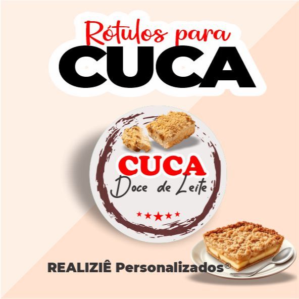 Adesivo para CUCA DOCE DE LEITE 100 und 4x4cm Glossy REF03