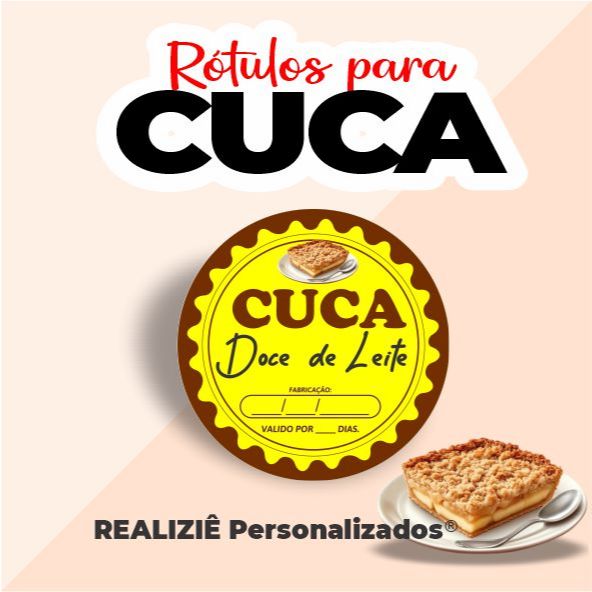Adesivo glossy para CUCA DOCE DE LEITE caseiro 100und 4x4cm REF05
