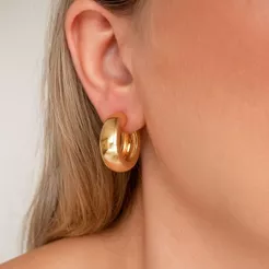Brinco de Argola Tubo Semijoia Banhado a ouro 18k Antialergico