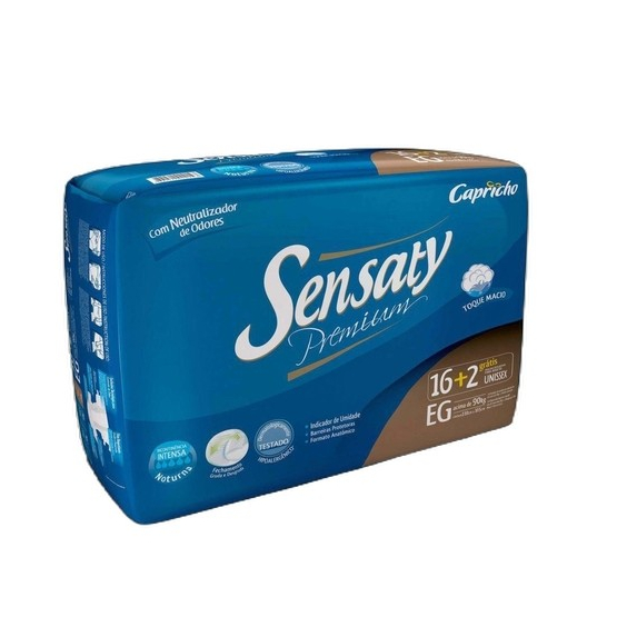 Fralda Geriatrica Sensaty Premium EG, 18 Unidades