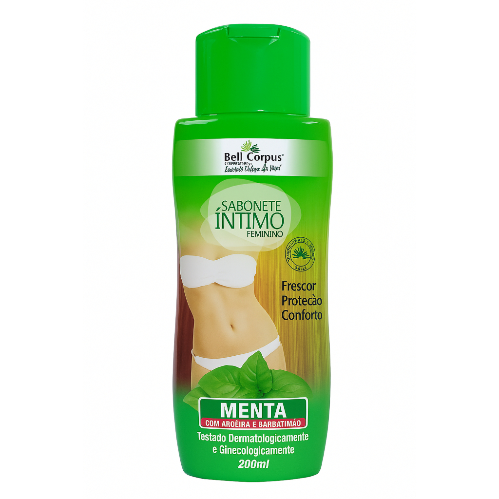 Sabonete Íntimo Feminino Bell Corpus Menta com Aroeira e Barbatimão 200ml - Higiene Íntima