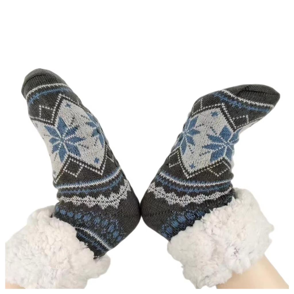 Meias de inverno dos homen  mulher fofo quente  mais veludo macio térmico antiderrapante piso fuzzy
