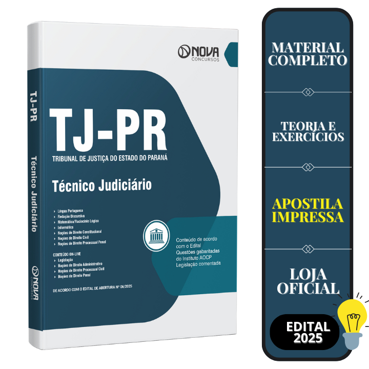 Imagem Apostila TJ-PR 2025 - Técnico Judiciário