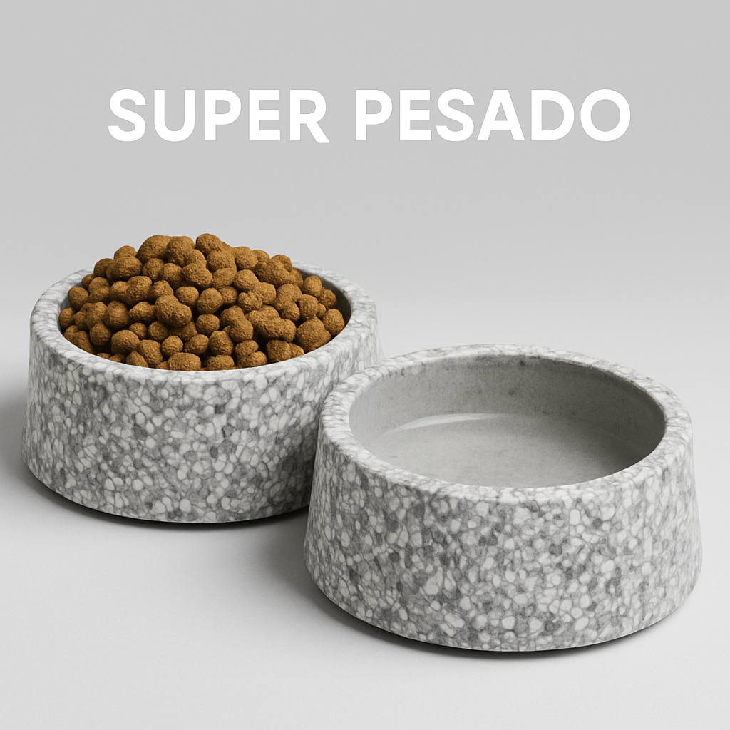 Kit Bebedouro e Comedouro Pesado para Cachorro 250ML Concreto Maciço - Cinza - Porte Pequeno em Oferta na Shopee