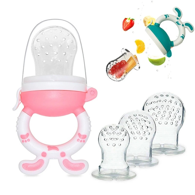 Alimentador de frutas 3 em 1 para bebés chupeta, alimentos frescos, frutas, mordedor, chupeta para dentição