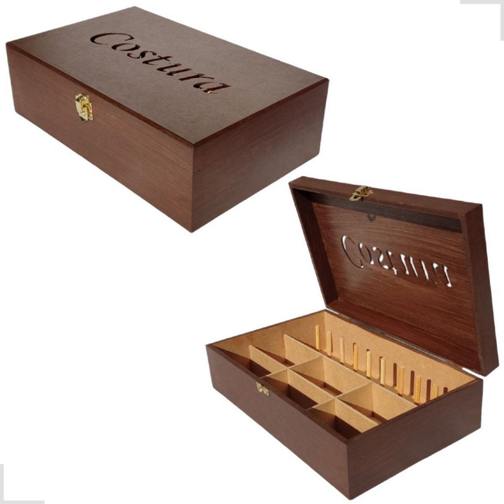 Caixa De Costura Organizadora Porta Carretel Linhas Decor em Oferta na Shopee