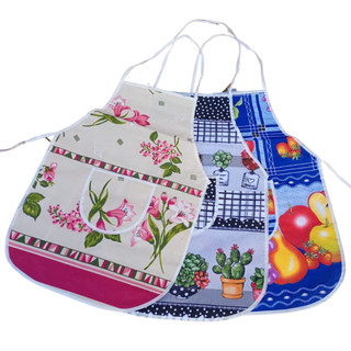 KIT 3 AVENTAIS IMPERMEÁVEIAS - FORRADOS DE PANO COM PLASTICO - AJUSTÁVEL - COM BOLSO FRONTAL - PARA COZINHA