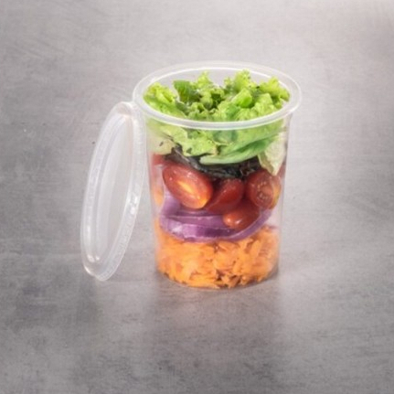 Pote Plástico Redondo  500 ml 20und Descartável Com Tampa Bolo Pote Açaí Marmita Freezer Microondas