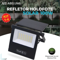 Refletor Solar Led 100w Placa Solar Prova Dágua Ajustável Dobrável Com Controle Remoto