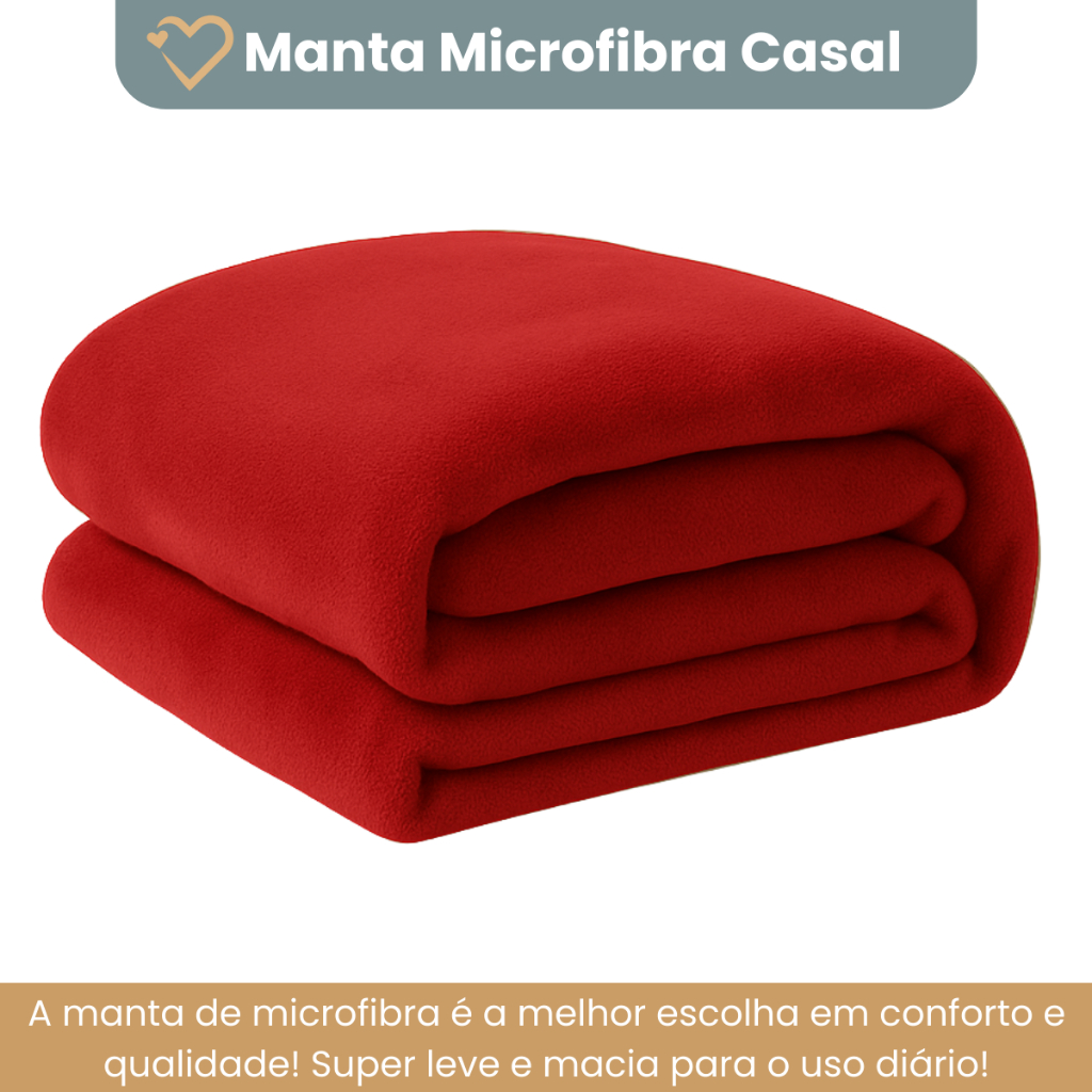Kit 2 Manta Coberta Casal Microfibra Liso Mantinha Confortável 2,00x1,80 Mts